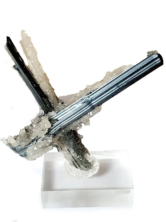 Stibine avec quartz de Chine