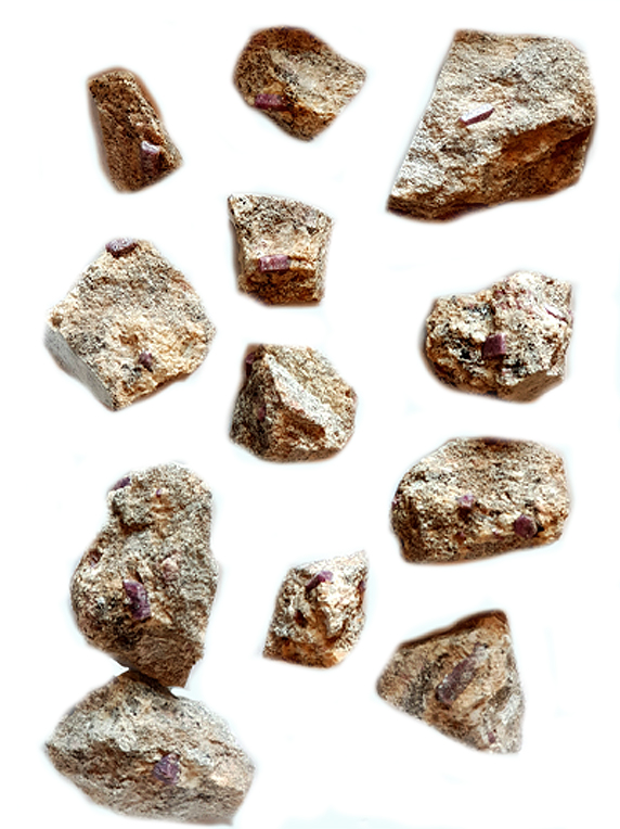 Lot de Rubis sur gangue de Madagascar : 12pc