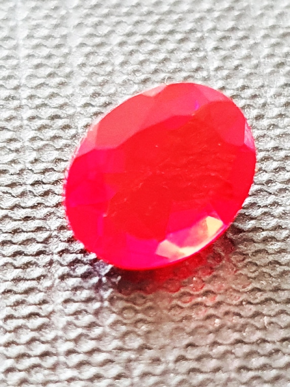 0,93 Carat Opale De Feu Du Mexique - Ronde - Couleur Orange/rouge - Clarté WS1